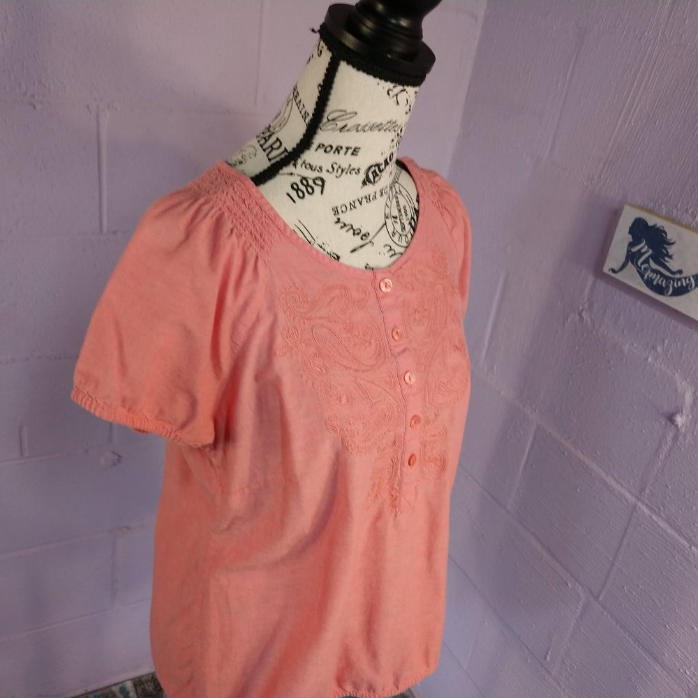 3 for $15 Croft and Barrow Coral Tee shirt - Picture 5 of 12